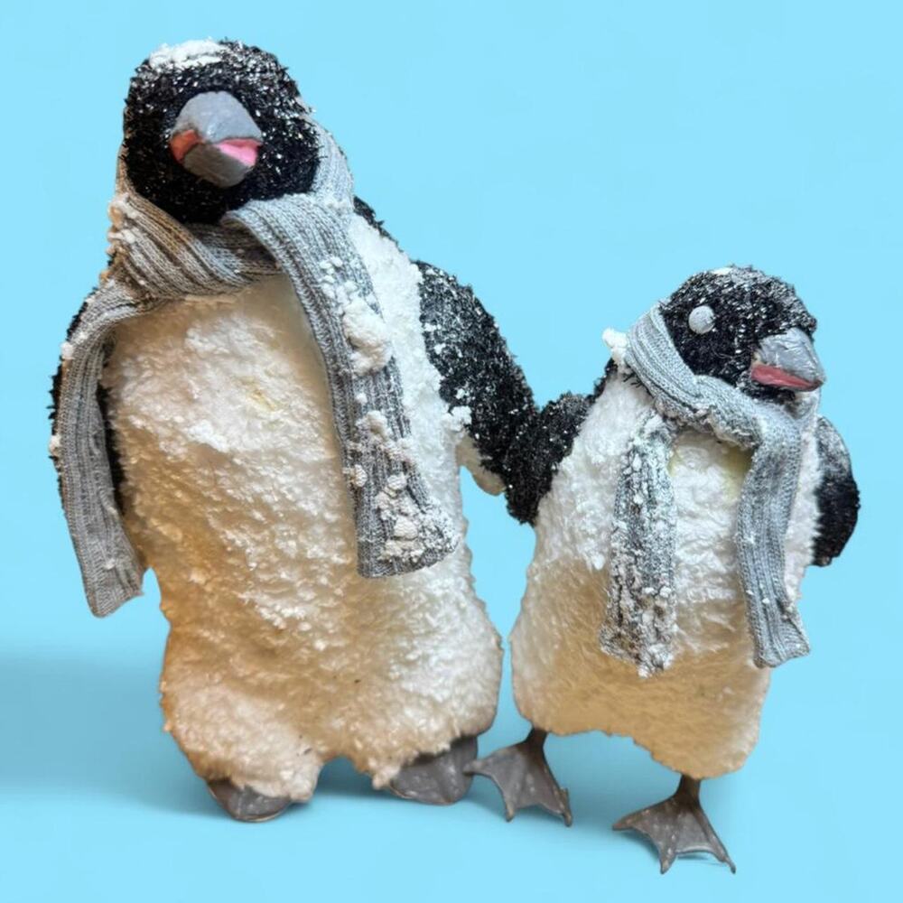 Penguin family with scarves handmade